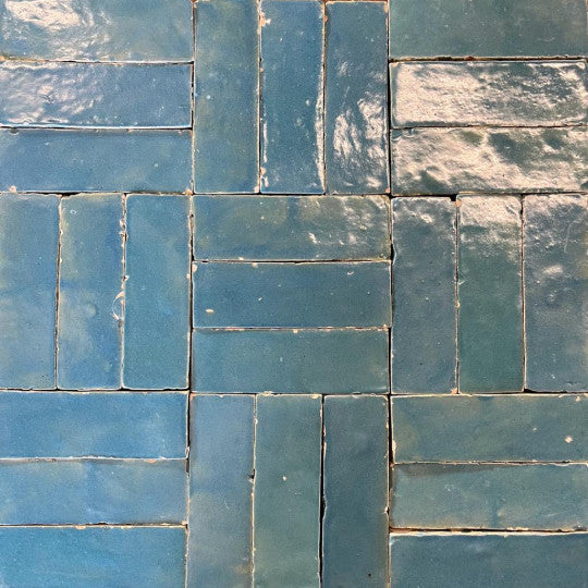 Véritable Bejmat de Fès - Bleu Scandinave